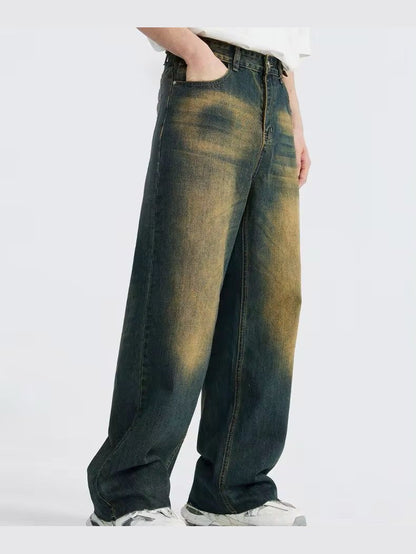 Burnt Fade Edge Wide-Leg Denim