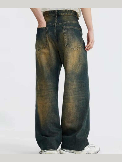 Burnt Fade Edge Wide-Leg Denim