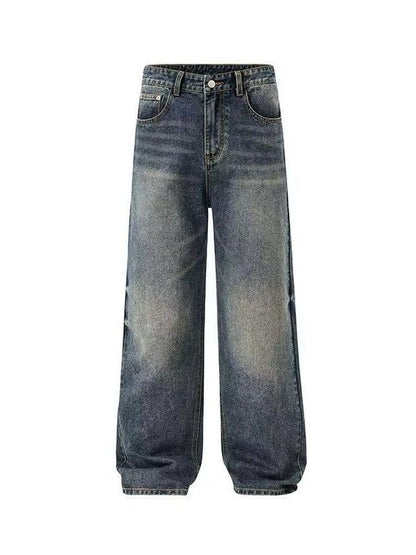 Worn-Out Shadow Wide-Leg Denim