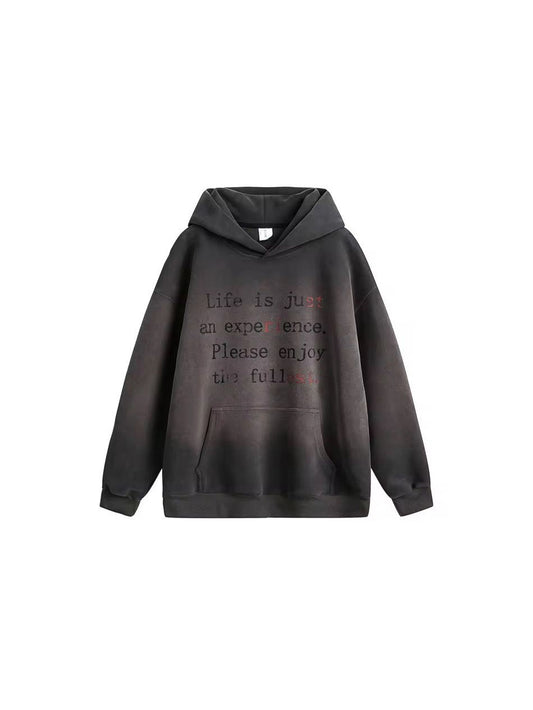 Washed Black Graphic Hoodie