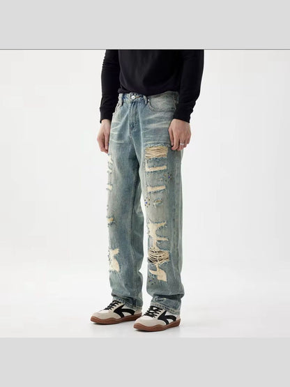 Distressed Embellished Vintage Denim