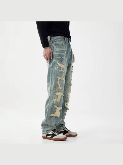 Distressed Embellished Vintage Denim