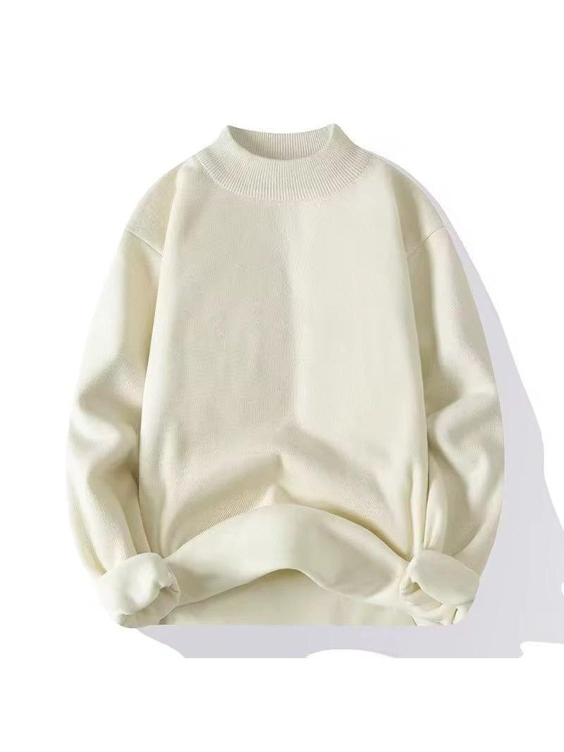 Ultra-Warm Off-White Turtleneck Fleece