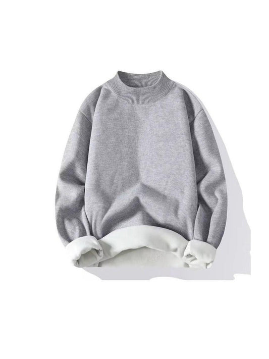 Ultra-Warm Gray Turtleneck Fleece
